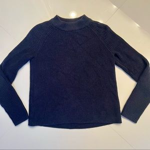 H&M navy blue mock crew neck sweater